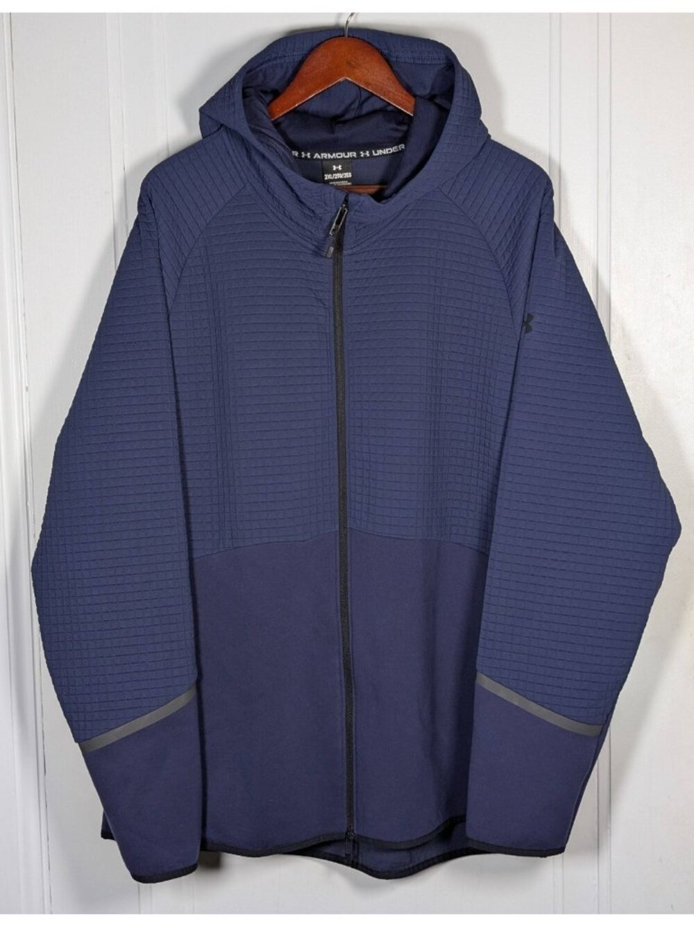 Under Armour UA Unstoppable Fleece Grid Full-Zip Men's Size 2XL Navy Blue Hoodie